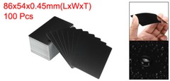 100pcs 0.45mm Metal Business Cards Laser Engraving Aluminum Card Matte Black