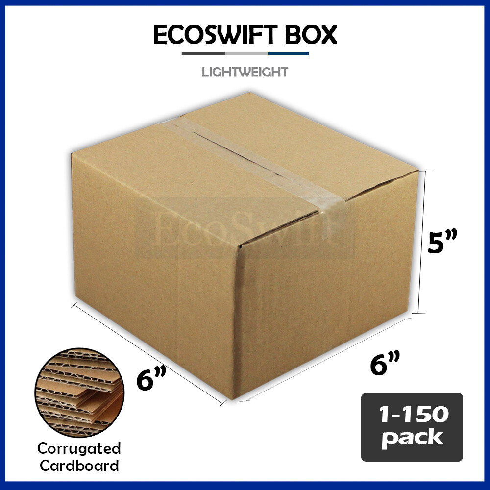 1-150 6x6x5 “EcoSwift” Cardboard Packing Mailing Shipping Corrugated Box Cartons