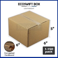 1-150 6x6x5 “EcoSwift” Cardboard Packing Mailing Shipping Corrugated Box Cartons