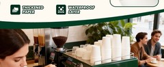 Paper Coffee Cups 12 oz 100 Pack Disposable Hot Coffee Cup 12oz White To Go Cups