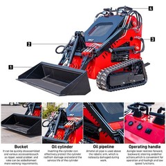 2025 Mini Crawler Track Skid Steer Loader B&S 13.5HP EPA Gas Vertical