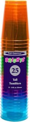 Hard Plastic 10-Ounce Party Cups/Drinking Glasses/Tall Tumblers, 25-Count,