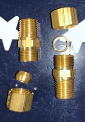 2X Merit 1/4” Male NPT X 3/8” Compression Fitting 1/4”MNPT X 3/8”COMP BRASS
