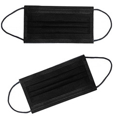 100PCS 3 Ply Black Disposable Face Mask Filter Protection Face Masks, Non-woven