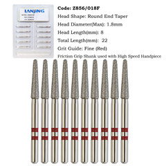 Zirconia Diamond Burs Egg Football 368 Ball Round End Taper 850 FG High Speed