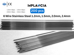 K-Wires Orthopedic Kirschner Wires Pins 200 Pcs Size 1.2mm, 1.5mm, 2.0mm, 2.4mm
