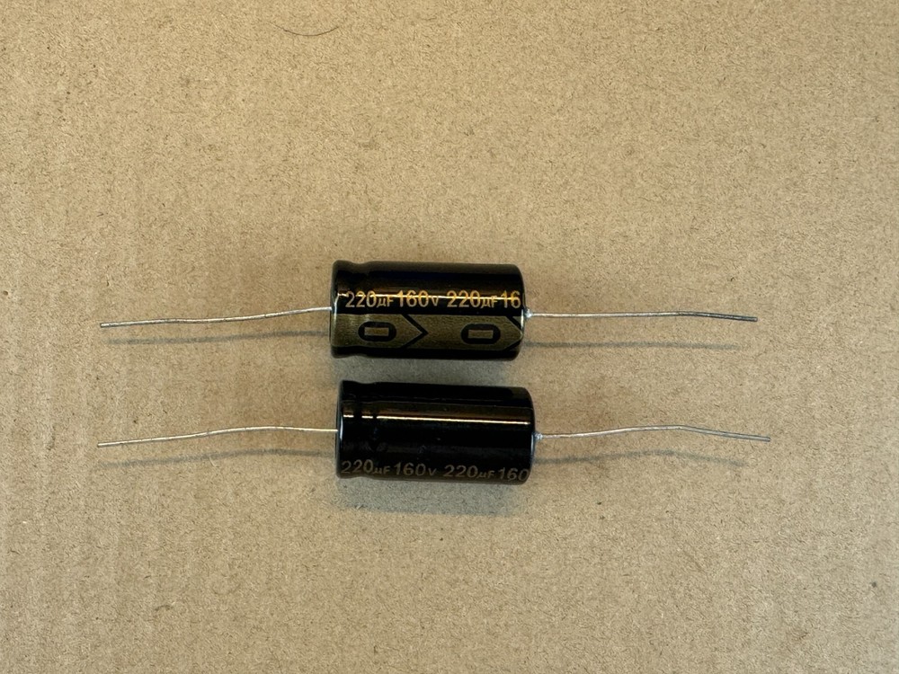 2pc Electrolytic Capacitor Axial 2000hr +105℃ RoHS 220uF 160V 16x30mm Supertech