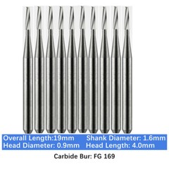 Vakker Dental Tungsten Carbide Burs for High Speed Handpiece FG 19mm