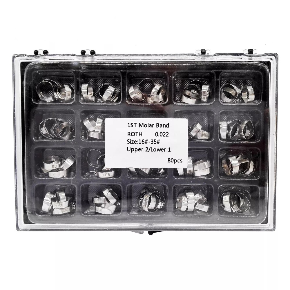 Dental Orthodontic Bands with Buccal Tube 1st Molar Roth MBT 0.022 16#-35# U2L1