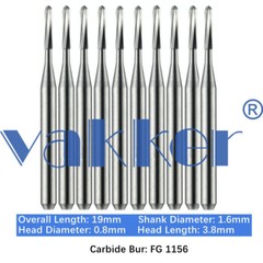 10/Pack Dental Tungsten Carbide Friction Grip Long Carbide Burs 21mm High Speed