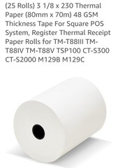 (20 Rolls) 3 1/8 x 230 Thermal Receipt Paper For Square POS Systems