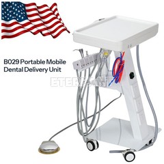Dental Mobile Delivery Unit System Treatment Cart/Silent Oil-Free Air Compressor