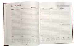 Sundial 2026 Weekly & Monthly Planner Calendar, Jan-Dec, 7.5″x 9″ in – red