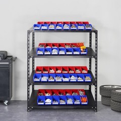 VEVOR Hanging Stackable Storage Bin Plastic Organizer Garage Box 24 PCS Blue/Red