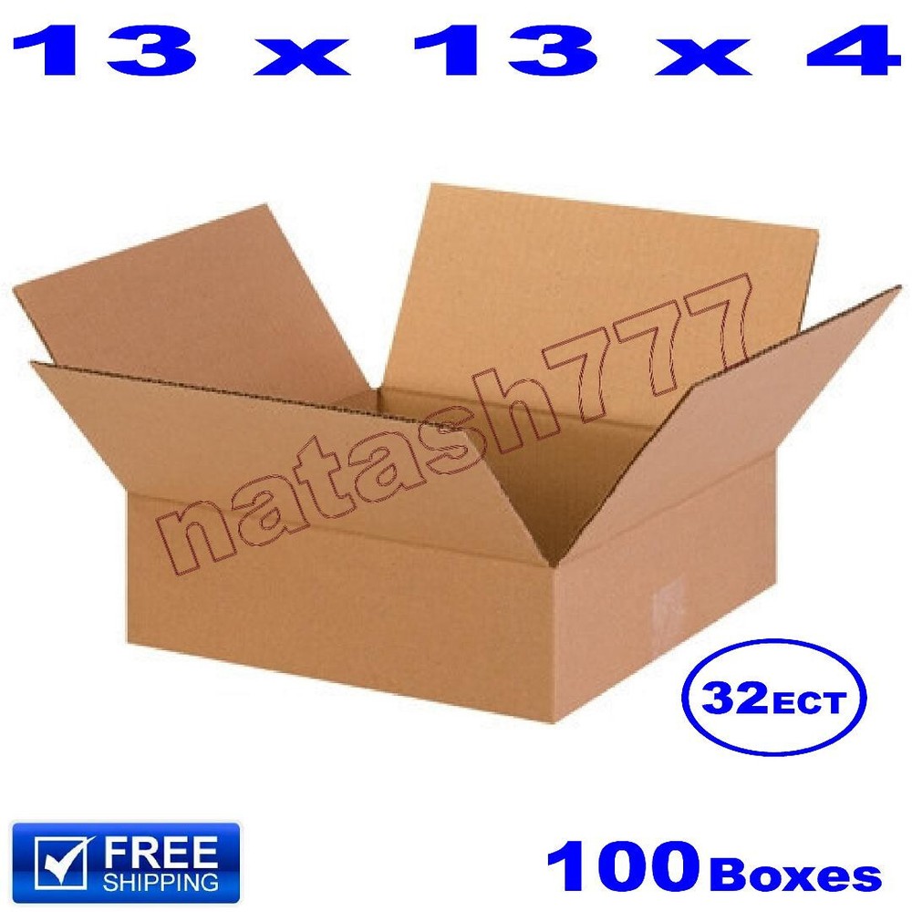 100 – 13x13x4 Cardboard Boxes 32-ECT Mailing Packing Shipping Corrugated Carton