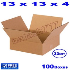 100 – 13x13x4 Cardboard Boxes 32-ECT Mailing Packing Shipping Corrugated Carton