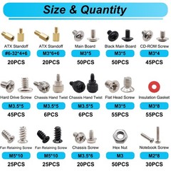 502PCS Computer Screws Assortment Kit, Motherboard Standoffs Screws PC Screws…