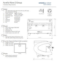 Nuova Simonelli Aurelia Wave Semi 2 Group Commercial Espresso Machine