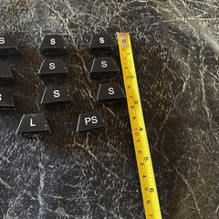 Black Size Tags For Clear Hangers 9 Small, 1 PS and 1 Large