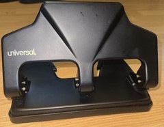 Universal 74325 3-Hole Punch, 30 Sheet Capacity Black