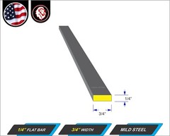 1/4″ x 3/4″ Metal Flat Bar – Mild Steel – Flat Metal Stock – 36″ Long (3-ft)