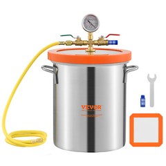 VEVOR Vacuum Chamber Tempered Glass Lid Vacuum 3 Gal Degassing Chamber Silicone
