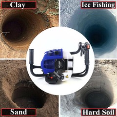 52CC Gas Powered Post Hole Digger 1700W With 4″8″ Earth Auger Digging Engine