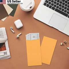 ValBox 3.5×6.5 Money Envelopes, Brown Kraft #7 Coin 3.5 x 6.5 inches,