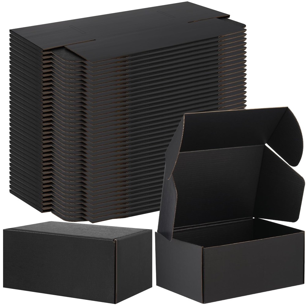 50 Pack Shipping Boxes Corrugated Cardboard Mailing Gift Boxes with Lids Bulk…