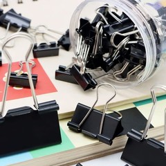 120Pcs Binder Clips Assorted Size, Office Clips with Clear Storage Container