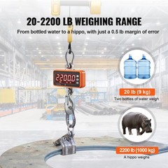 VEVOR Digital Crane Scale Industrial Hanging Scale 2200 lbs/1000 kg Heavy Duty