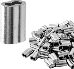 QDiShi 1/8″ (3mm) Aluminum Crimping Loop Sleeve for 1/8″ Wire Rope Cable Ferrule