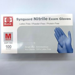 Synguard Nitrile Exam Gloves Powder-Free Blue medium and large (4x 100/Bx)