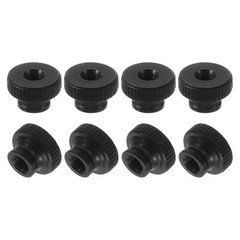12Pcs Knurled Thumb Nuts M4 Carbon Steel Nut High Head Through Hole Black