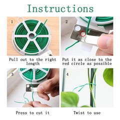 Twist Tie, 328 Feet (100m), green cable ties with Cutter, Garden Plant Ties Reus