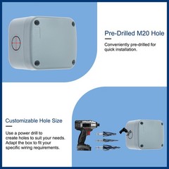 Small Weatherproof Electrical Junction Box Outdoor Enclosure 86x74x62mm Grey 1PK