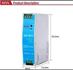 EDR-120-24 120W 24VDC 5Amp Industrial DIN Rail Power Supplies 24V 120W Silver