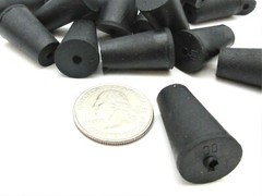 #00 Solid Rubber Stoppers Lab Tapered Plug Cork 1 Hole Fits 13/32″ to 19/32″ ID
