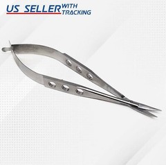 Castroviejo Curved Scissors Sharp/Sharp Micro Surgery Shears German Stainless CE