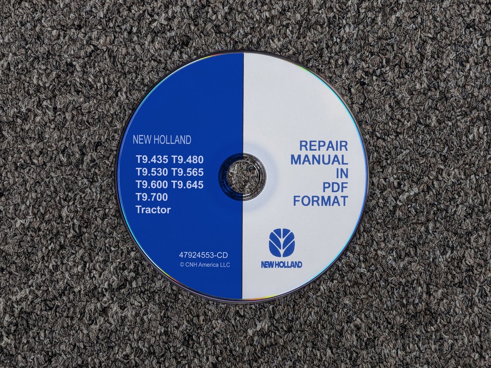 New Holland T9.600 T9.645 T9.700 Tractor Shop Service Repair Manual CD 47924553