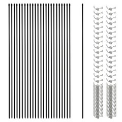 Electric Fence Posts Fiberglass 45.3 Inch 25 Pcs with 100 Pcs Loops Temporary