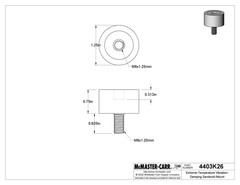 McMaster 4403K26 Vibration Isolator Stud Insert Sandwich Mount M8 x 1.25mm
