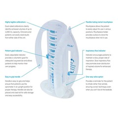 AirLife Volumetric Incentive Spirometer w/One-Way Valve 4000 mL