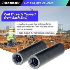 Sandbaggy 1/2″ Coil Rod Coupler – Round Threaded Coupling Nuts
