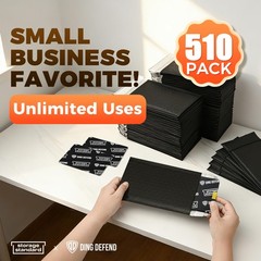 510-Pack Bubble Mailer 4” x 8” – Self-Sealing 4×8 inches, Black – 510 Pack