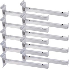 Zeonhak 10 Pc 10 Inch Silver Slatwall Shelf Brackets Heavy Duty Metal