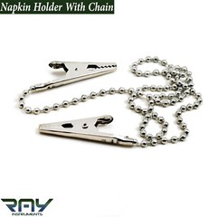 Dental Bib Clips Napkin Holder Crocodile Flexible Chain with Metal Ball