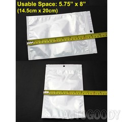 1000 Zip Zipper Lock Bags Clear Plastic White Back 6.25″ x 9.5″ Seal Reclosable