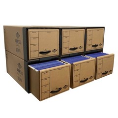 UOFFICE Quick Stack Drawer File Boxes, 24″ x 12.5″ x 10.5″, 6 Pack