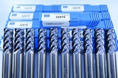 LOT ( 10 PCS ) KYOCERA 1/2″ SGS 32575 5FL .030R V-CARB SOLID CARBIDE END MILLS